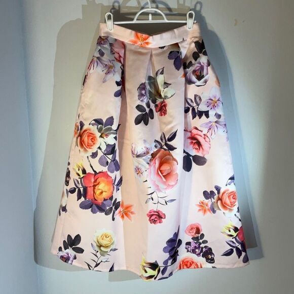 Closet London Pouf Box Pleat Midi Floral Skirt, 4 - Picture 12 of 14